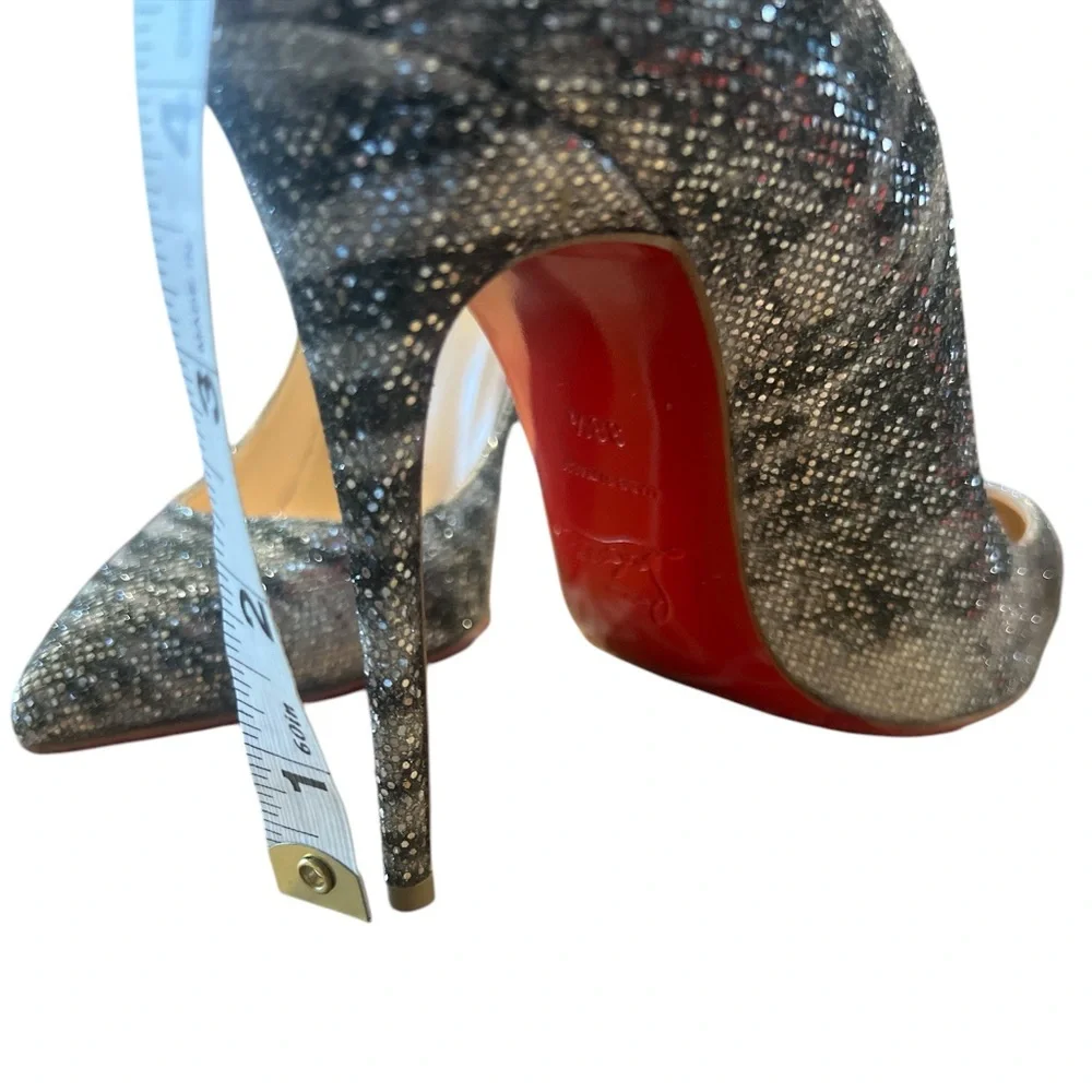 NEW PigalleFolliez 100 Glitter Sirene Christian Louboutin Paris Size 38.5 4in